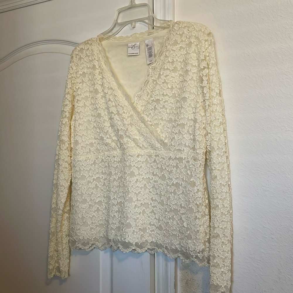 Emma James Long Sleeve White Top